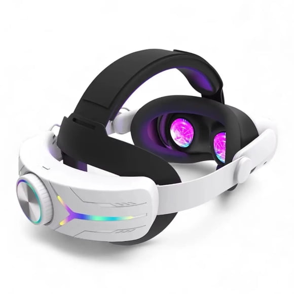 VR Head Strap with RGB Lighting for Meta Quest 3/3S& 12000mAh Battery Adjustable Headband for VR Gaming | TUTT