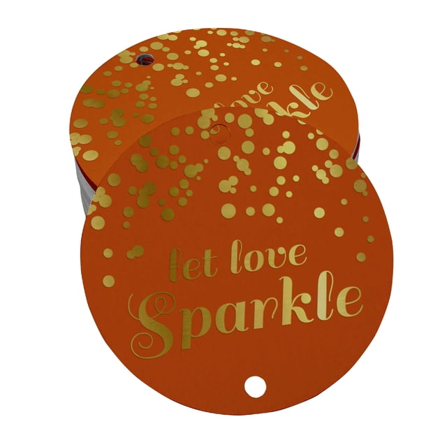 Inkdotpot Pack Of 50 Let Love Sparkle Wedding Favor Paper Tags Craft Real Gold Foil Hang Tags