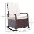thumbnail image 3 of Outsunny Wicker Rocking Chair with Soft Cushion Adjustable Footrest Cream, 3 of 10