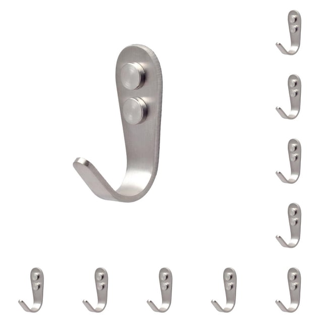 Xingzhi 10 Pieces Stainless Steel Clothes Hanger Punch-free Self-adhesive Replacement Waterproof Anti-rust Hook Rack Large Large 1.5mm