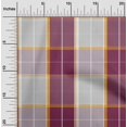 thumbnail image 1 of oneOone Georgette Viscose Dark Magenta Fabric Madras Check Craft Projects Decor Fabric Printed By The Yard 42 Inch Wide, 1 of 1