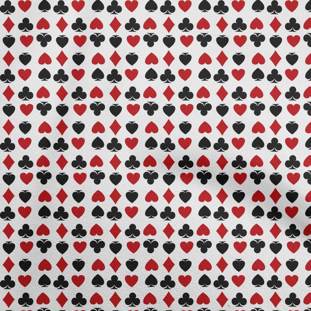 oneOone Velvet Red Fabric Poker Card Sewing Craft Projects Fabric Prints By Yard 58 Inch Wide