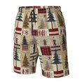 thumbnail image 4 of Sikiie Rustic Plaid Forest Lodge Print Men's Beach Shorts, High Elastic Quick-drying Shorts - with Drawstring and Slip Pockets, Suitable for Beach, Sports, Vacation-X-Large, 4 of 6