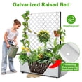 thumbnail image 1 of Edtara Raised Metal Garden Box With Horizontal Grid Trellis, Built-In Privacy Screen and Drainage Holes, Ideal Planter for Outdoor Climbing Flowers, Vegetables and Vines, 1 of 8