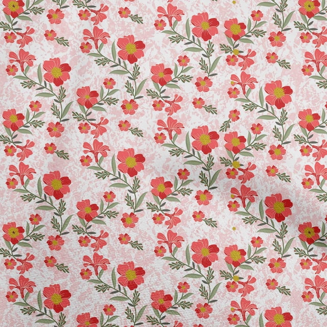 oneOone Rayon Rose Pink Fabric Florals Craft Projects Decor Fabric Printed By The Yard 56 Inch Wide