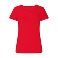 thumbnail image 3 of Dealovy Hauts de Sortie pour Femmes Manches Courtes Col Rond T-Shirts Ajustés Doux Couleur Unie Confortables Basiques, 3 of 5