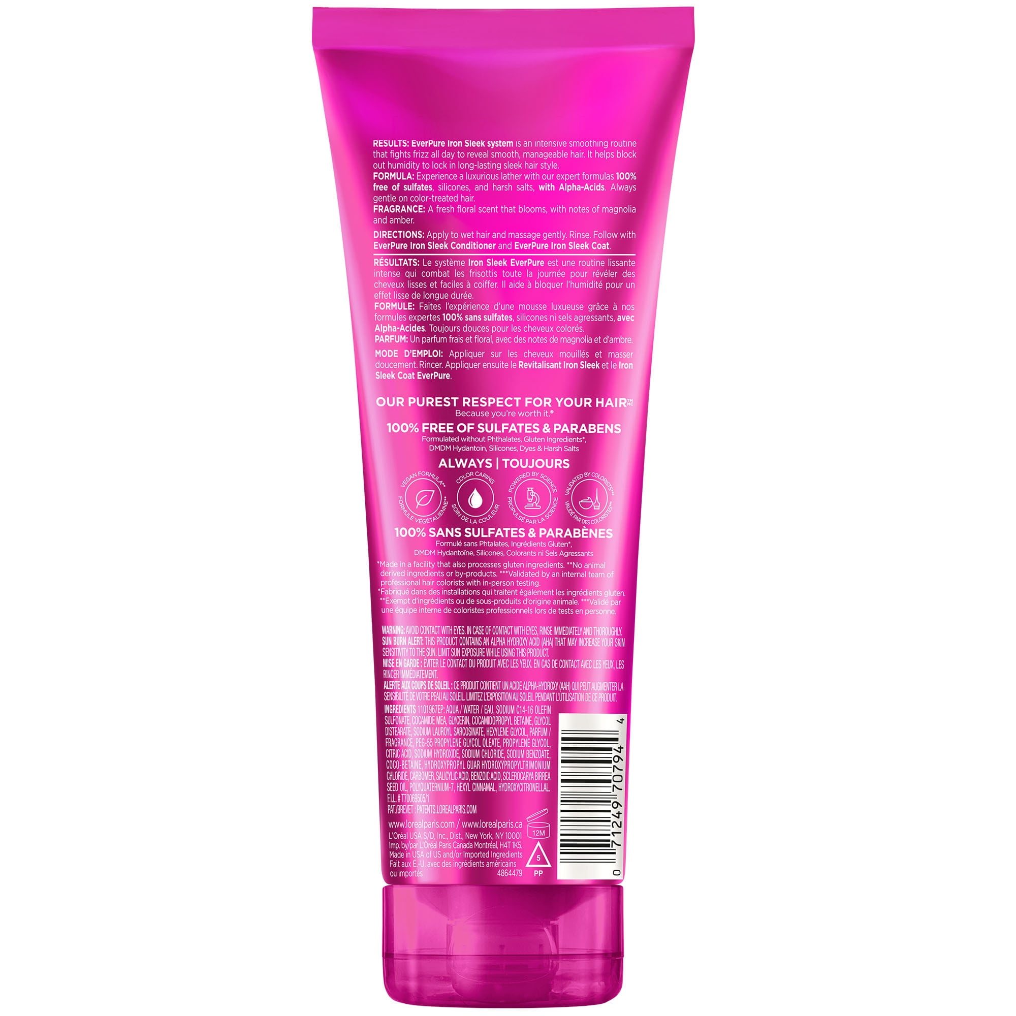 L'Oréal Paris EverPure Iron Sleek Sulfate Free Shampoo 200ml