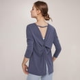 thumbnail image 4 of Long Sleeve Workout Shirts for Women Open Back Yoga Tops Athletic Clothes, 4 of 6