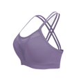 thumbnail image 4 of Hontri Women's Solid Color Underwire Bra - Large Size Hollow Sports Purple M, 4 of 8