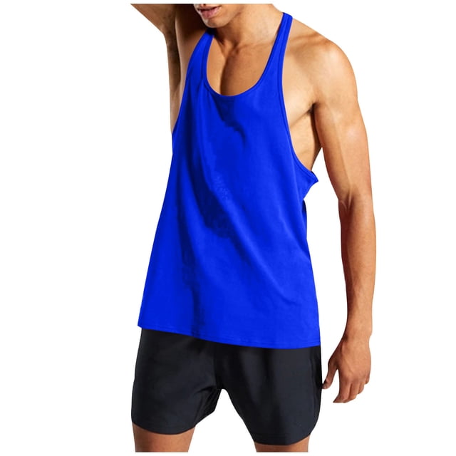 Plebaso Débardeurs pour Hommes Sans Manches à Dos Nageur T-Shirt de Musculation Entraînement Course T-Shirts Athlétiques