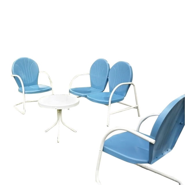 Crosley Griffith Ensemble de Canapé de Patio en Métal 4 Pcs, Bleu Ciel