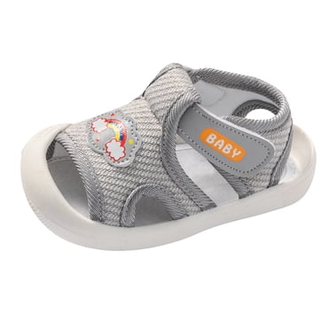 MIASHUI Sandales d'Été pour Bébés Filles Garçons, Chaussures d'Eau, Chaussures Plates à Semelle Confortable et Respirante, Gris, 1-3 Mois