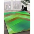 thumbnail image 3 of Ahgly Tapis d'Intérieur Lavable en Machine Carré Transitionnel Vert Lime Foncé, 5 Pieds Carré, 3 of 7