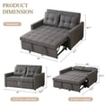 thumbnail image 4 of BIGSYY 52" Linen 3-in-1 Convertible Sleeper Sofa with Pull-Out Bed, Stepless Adjustable Backrest & Side Pocket - Dark Grey, 4 of 7