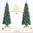 thumbnail image 4 of Patiojoy 7ft Pre-lit Artificial Christmas Tree Slim Artificial Xmas Tree w/ 350 Replaceable LED Lights & 818 Branch Tips, 4 of 10