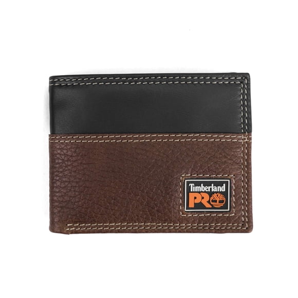 Timberland PRO Portefeuille Bifold Mince en Cuir pour Homme avec Fenêtre d'Identification Arrière RFID