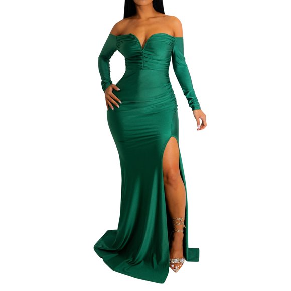 Ketyyh-chn99 Sequin Dress for Women Cocktail Dress Party Backless Dresses for Women Evening Gowns Long Dress Green,M