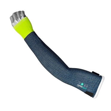 1 Paire, Taille Unique, Fermeture Ajustable à Crochet et Boucle, Manches Résistantes aux Coupures Bleu Marine pour Travail Extérieur