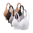 thumbnail image 1 of Yuyuzo Wireless Bras for Women 4 Pack Full Coverage Plus Size Liftup Support Push up Everyday Bras, 1 of 6