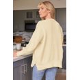 thumbnail image 2 of ORUYROP Women's Crewneck Batwing Long Sleeve Sweater 2023 Fall Oversized Ribbed Knit Side Slit Pullover Top, 2 of 7