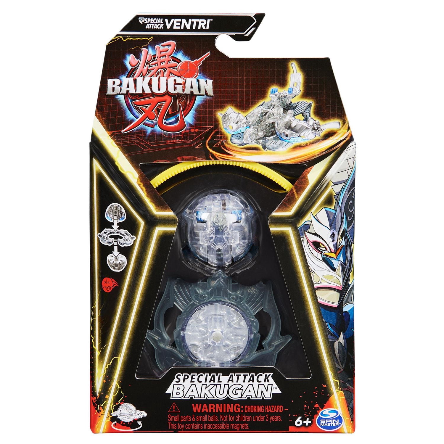 Bakugan, Special Attack Ventri, figurine articulée personnalisable rotative et cartes à collectionner, jouets pour garçons et filles à partir de 6 ans