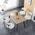 thumbnail image 3 of LivinVeluris Mid-Century Dining Chairs Set of 4, Modern Boucle Upholstered Kitchen Chairs with Black Metal Legs (Cream White), 3 of 9