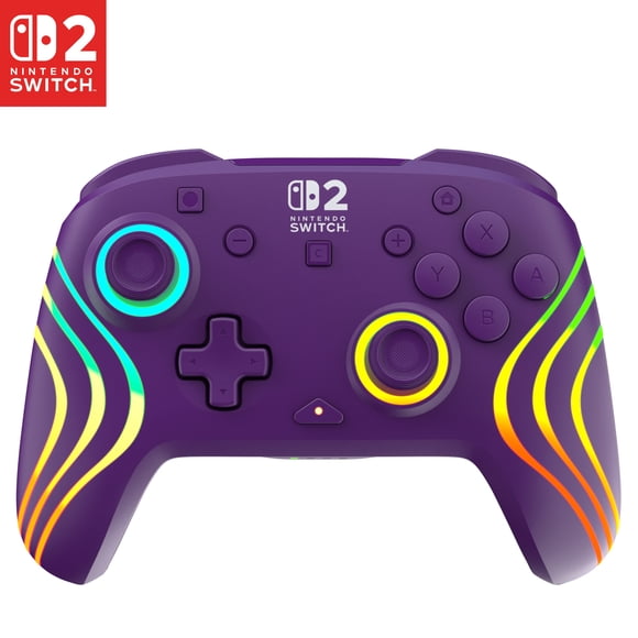Turtle Beach Afterglow Wave Wireless RGB Gaming Controller (Purple) - Officially Licensed for Nintendo Switch 2, Nintendo Switch - Customizable Lighting, TMR Sticks, RBG