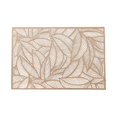 thumbnail image 1 of Creative Rectangle PVC Placemat with Gold Foil, Heat- and Leaf-shaped Design, Perfect for Dining Table, Tea Cup, Western-style Dinner Mat, 1 of 8