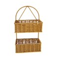 thumbnail image 1 of jifeng Imitation Rattan Wall Mounted Basket Handmade Woven Hanging Basket for Patio Square 2 layers, 1 of 9