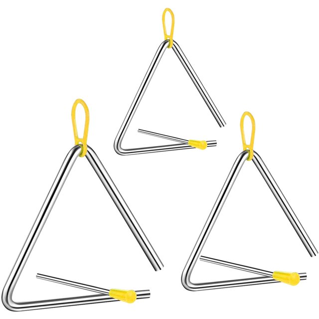Triangle Musical, Instrument de Percussion à Main Triangulaire Musical, Instrument Triangulaire avec Batteur, Instrument Triangulaire, Triangles Musicaux pour Enfants