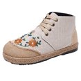 thumbnail image 1 of Chaussures Simples Brodées Style Ethnique pour Femmes, Souples, Confortables et Respirantes, Chaussures Rétro, 1 of 9