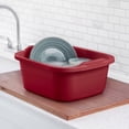 thumbnail image 3 of Sterilite Large Multi Function Home 12 Qt Sink Dish Washing Pan, Red (32 Pack), 3 of 6