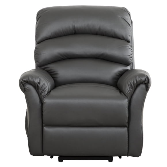 Primo Fitzgerald 35 in. Charcoal Faux Leather Power Lift Recliner