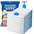 thumbnail image 1 of JARENGO 10 Pack Vacuum Storage Bags, Save 80% on Clothes Storage Space, Vacuum Seal Bags for Clothing Comforters and Blankets, Vacuum Sealer Bags with Hand Pump, 1 of 8
