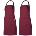 thumbnail image 1 of Tablier de Cuisine 2 Pochettes Tablier de Cuisine pour Femmes Hommes Chef Sangle de Cou Réglable (Rouge), 1 of 6