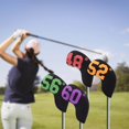 thumbnail image 3 of facefd 4 Pieces Golf Iron Headcover Neoprene Non Slip Club Head Covers Black, 3 of 8