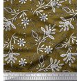 thumbnail image 1 of Soimoi Rayon Fabric Leaves & Floral Block Decor Fabric Printed Yard 56 Inch Wide, 1 of 3