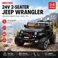 thumbnail image 2 of VOLTZ TOYS Jeep Wrangler Style 24V 2-Seater Kids Ride-On Car Truck, Classic Motorized Off-Road Toy Vehicle with Parent Remote Control, All-Terrain Wheels, Black, 2 of 9