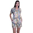 thumbnail image 1 of Moomaya Ensemble de Pyjama en Coton pour Femmes, Chemise de Nuit à Col Cranté à Manches Courtes, 1 of 6