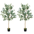 thumbnail image 1 of Costway 2 PCS 5.5FT Artificial Tree Fake Eucalyptus Tree for Living Room Office Home, 1 of 10