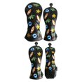 thumbnail image 3 of Set of 4Pcs 1 3 5 UT PU Golf Putter Head Covers Replacement Waterproof Different Size Accessory Breatheable Protector Protection Handmade Tree Pattern Black, 3 of 8