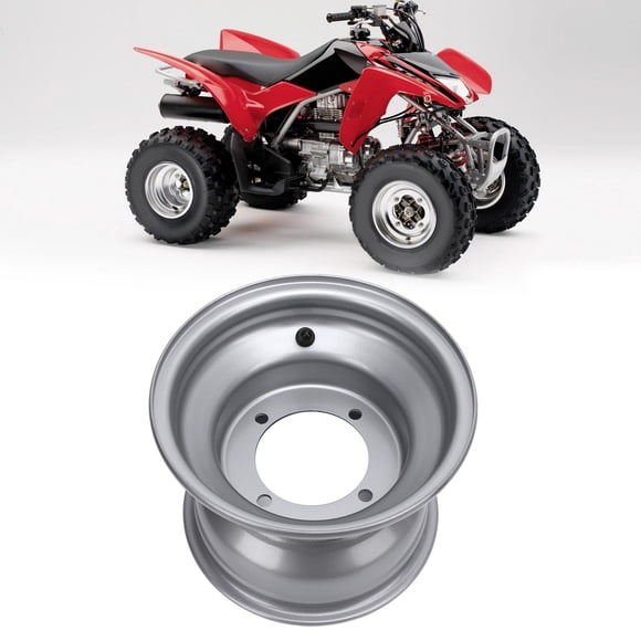 Jante de Roue 8 Pouces, Moyeu de Jante en Alliage d'Aluminium 18X9.50-8 Haute Résistance pour Karts et Chariots Argent