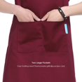 thumbnail image 2 of Tablier de Cuisine 2 Pochettes Tablier de Cuisine pour Femmes Hommes Chef Sangle de Cou Réglable (Rouge), 2 of 6