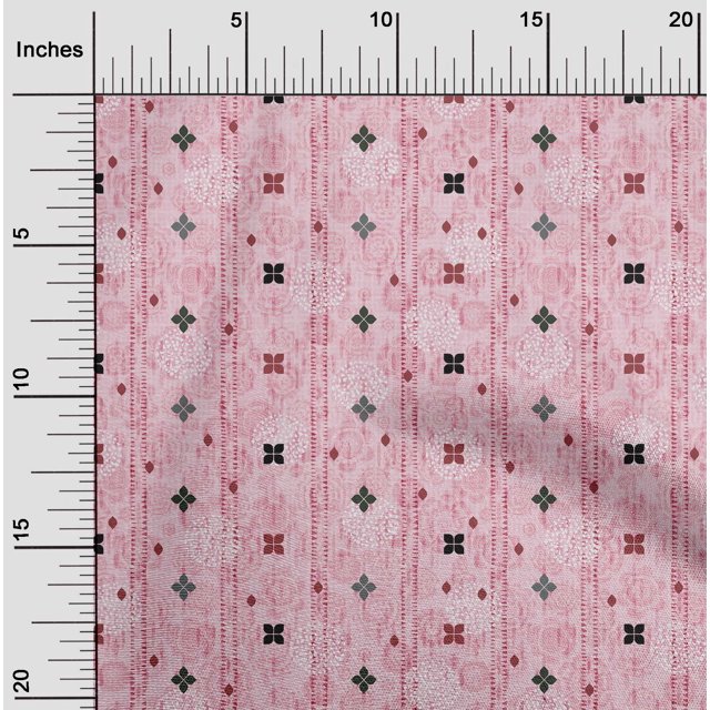 oneOone Cotton Poplin Twill Light Pink Fabric Mandala Texture Craft Projects Decor Fabric Printed By The Yard 56 Inch Wide