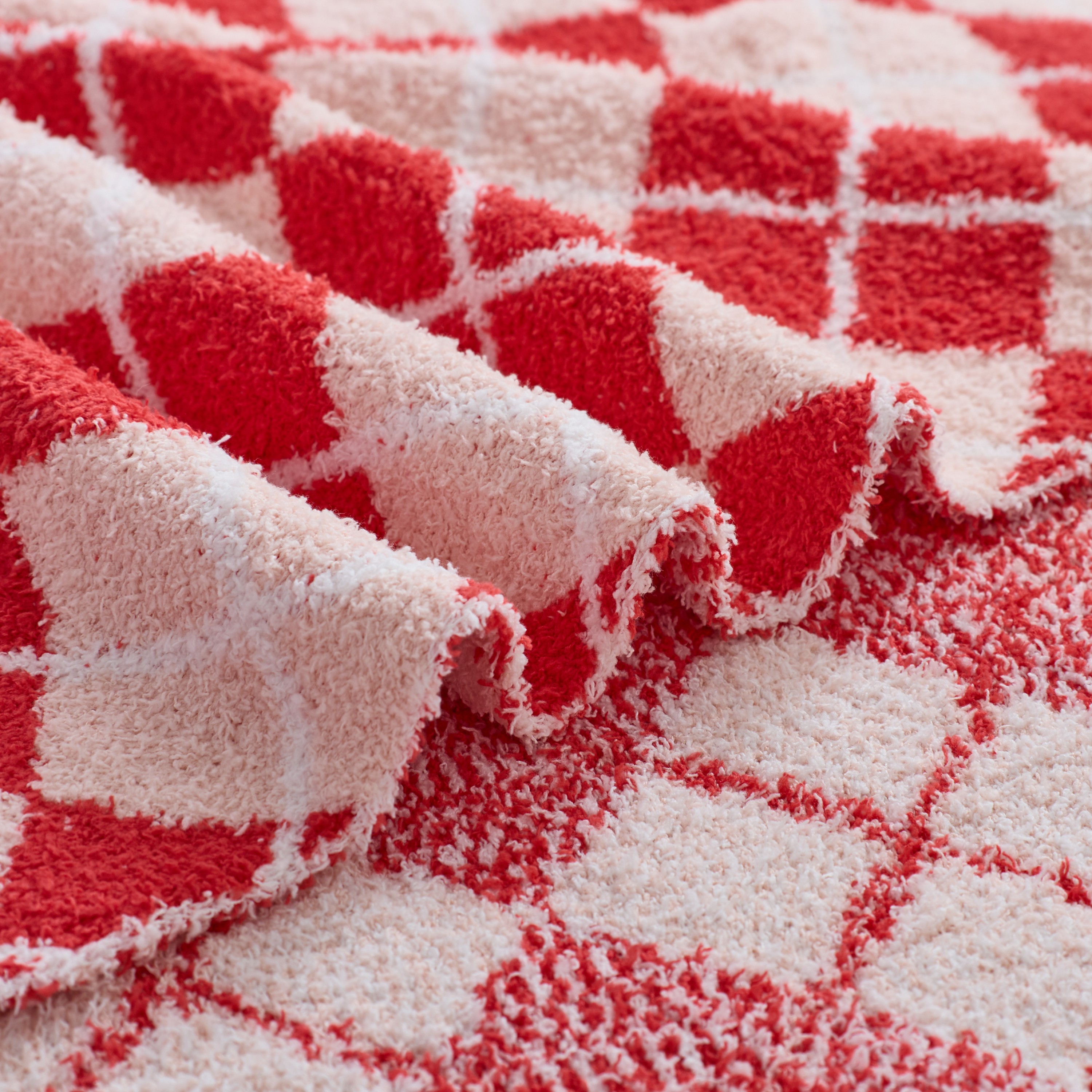 Jeté Mainstays douillet motif losanges rose
