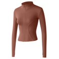 thumbnail image 4 of Veste de Sport Courte Légère pour Femme à Fermeture Éclair devant, Veste de Sport à Manches Longues, Hauts de Yoga pour la Course et l'Entraînement, 4 of 4