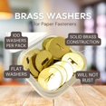 thumbnail image 2 of Officewerks Brass Washers for Paper Fasteners, 1/2 Inch Slotted Brass Gold-Plated Round Metal Brads for Scrapbooking, Crafts, Making DIY, and More (Gold Washers - 100 Pack), 2 of 5