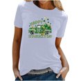 thumbnail image 2 of T-shirt de la Saint-Patrick pour Femmes Mode Col Rond Imprimé Manches Courtes T-shirt Décontracté Ample Hauts T-Shirts de la Saint-Patrick pour Femmes, 2 of 6