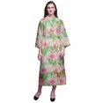 thumbnail image 1 of Bimba Light Pink Salmon Floral Flamingo,Leaves & Water Lily Womens Robe Dressing Gown Long Bride Getting Ready Shirt Printed Bath Robe Girls S, 1 of 5