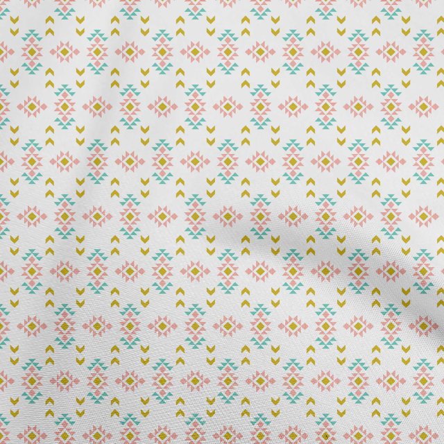 oneOone Georgette Viscose White Fabric Geometric Craft Projects Decor Fabric Printed By The Yard 42 Inch Wide